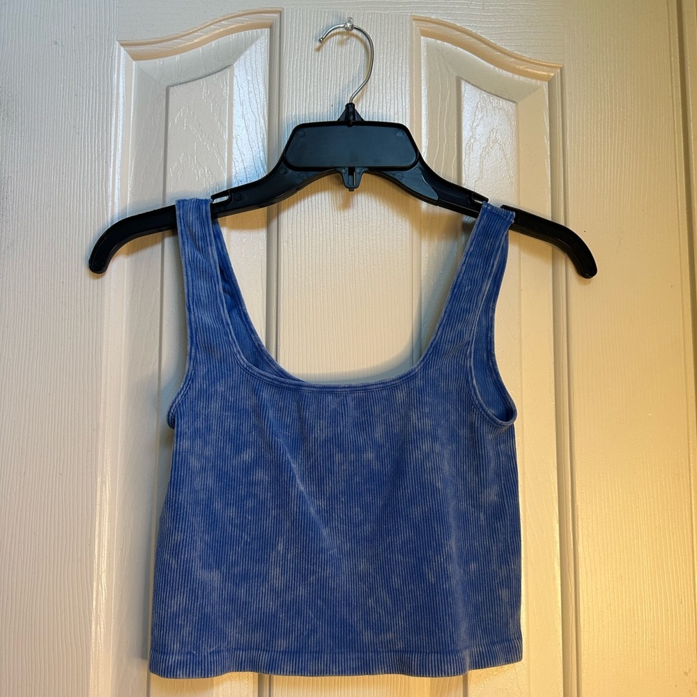 Dark Blue Acid Wash Tank Top